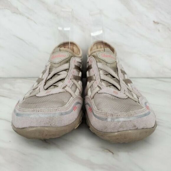 Skechers‎ Relaxed Fit Womens 8.5 Memory Foam Tan Pink Slip On Shoes 22451 - Picture 4 of 7